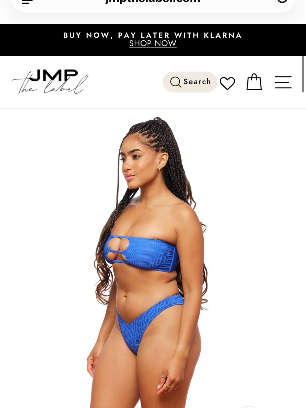 JMP The Label Blue Cutout Bandeau Bikini Set